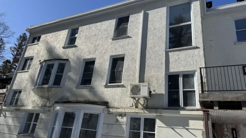 House under construction, side view