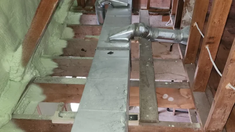 House under construction, air vent
