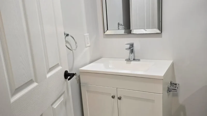 Bathroom sink and mirror
