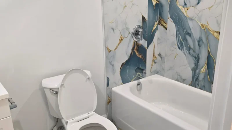 Bathroom, toilet and bathtub