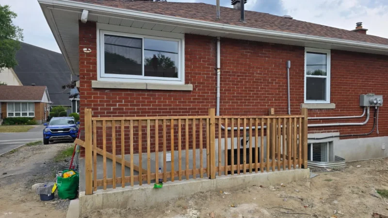 Side view of a renovated house