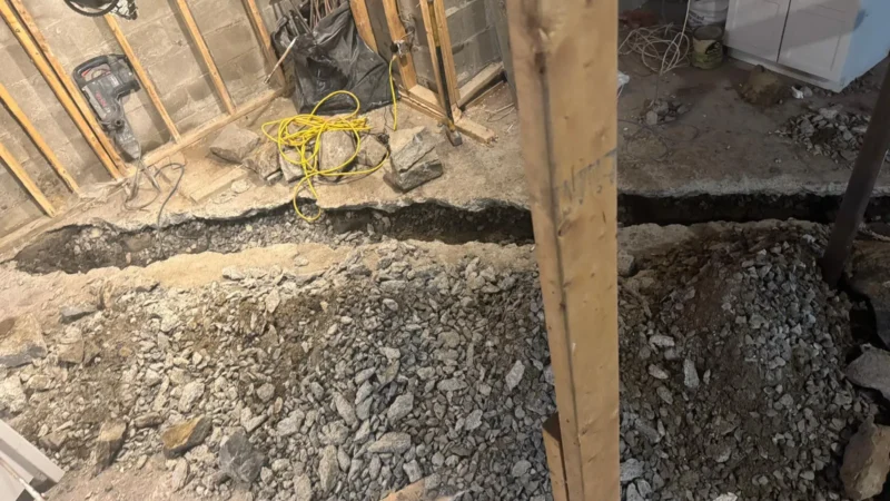 Basement renovation, floor
