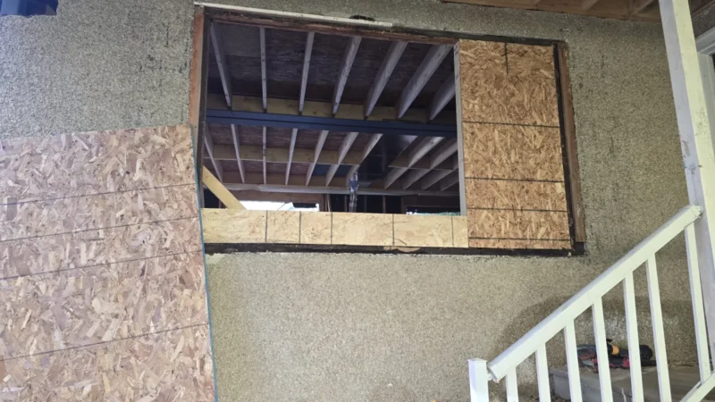 Window of a house under renovation